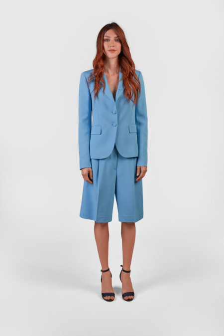 WOMEN’S LIGHT BLUE SUIT WITH BERMUDA