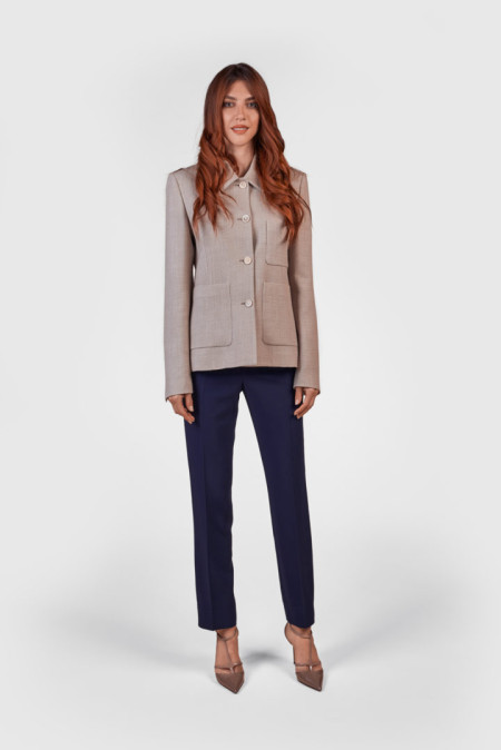 Women’s grey little jacket in wool