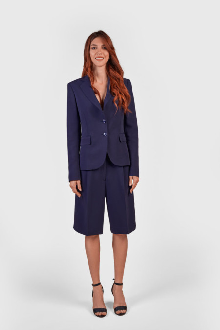 Women suit in blue stretch viscose
