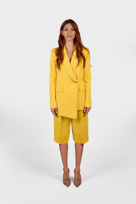 Women’s asymmetric cut suit with shorts