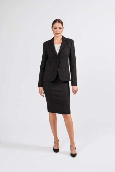 Women suit in black wool