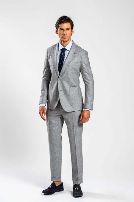 Unstructured wool suit