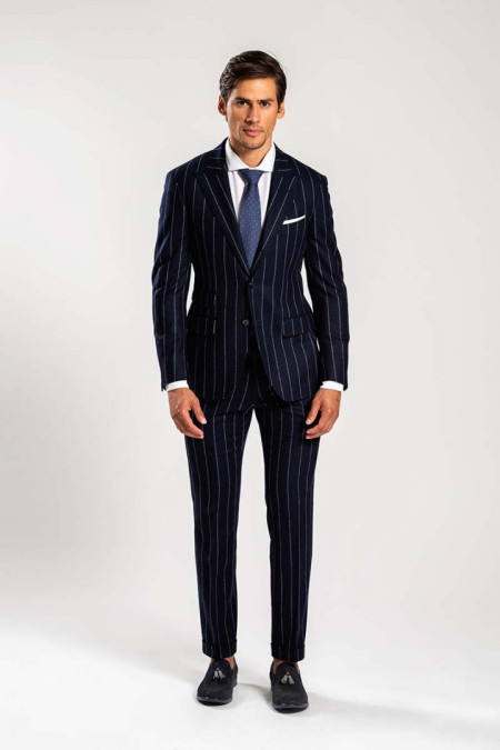 Pinstripe wool suit