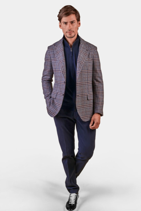 Men’s checked jacket in wool blend
