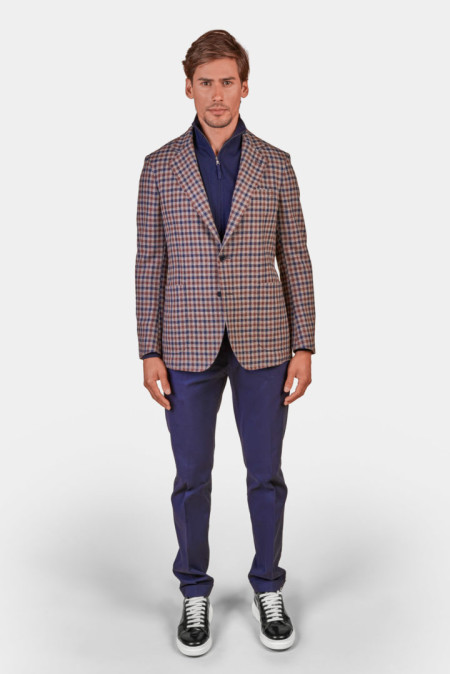 Men’s checked jacket in wool blend