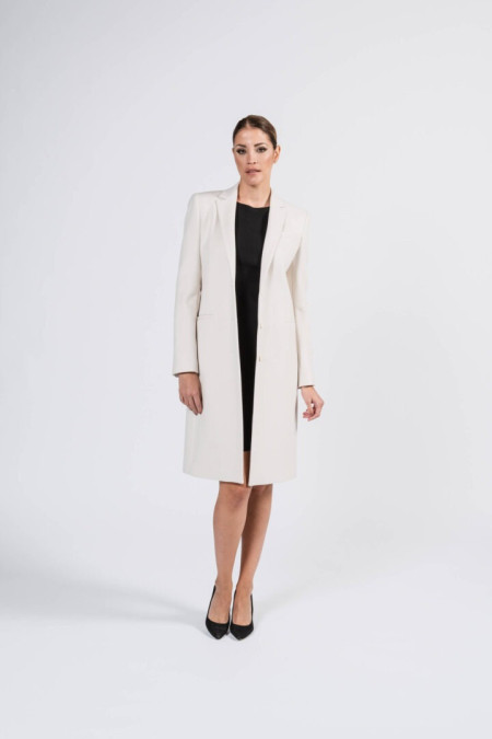 Cappotto donna in panno di lana bianco