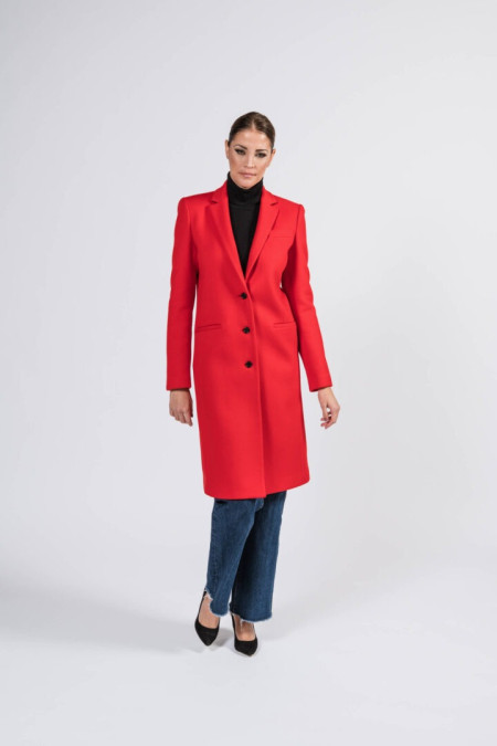 Women coat in red woolen