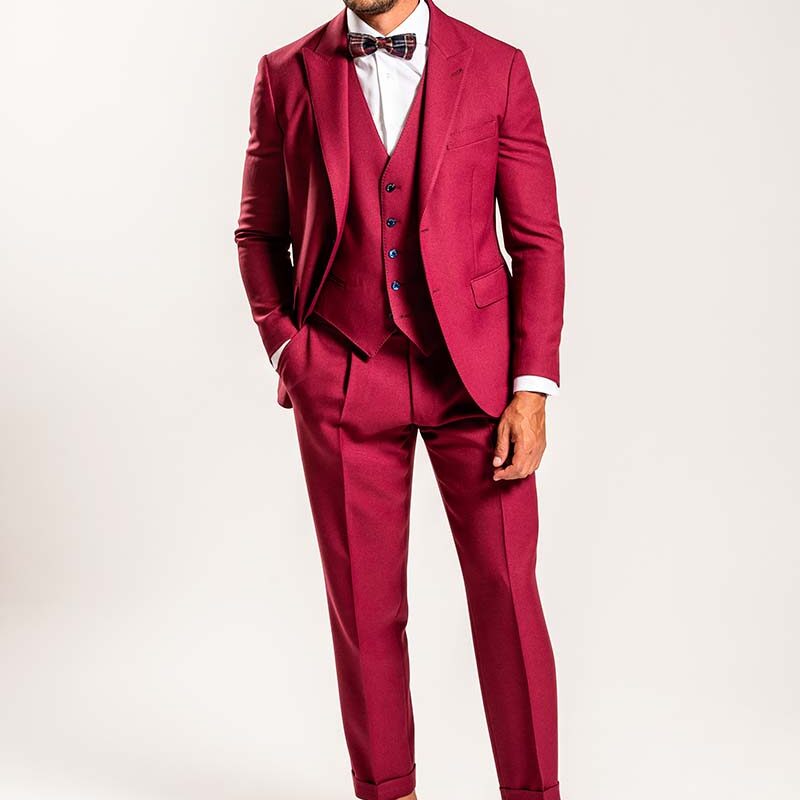 Abito uomo con gilet rosso bordeaux Creazioni Baleani
